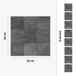 Carreau adhésif Vinyl Way : 8 carreaux adhésifs 20x20cm Laura / Brique / gris / pour douche, murs, sol, cuisine, salle de bain… - n°3