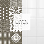 Carreau adhésif Vinyl Way : 8 carreaux adhésifs 20x20cm Leonie / Carreaux de ciment Mixte  / vert / pour douche, murs, sol, cuisine, salle de bain… - n°5