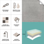 Piastrella adesiva Vinyl Way : 8 carreaux adhésifs 20x20cm Diadi / Béton astrait / gris / pour douche, murs, sol, cuisine, salle de bain… - n°2