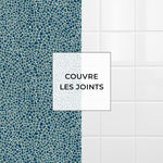Carreau adhésif Vinyl Way : 8 carreaux adhésifs 20x20cm Coralie / Mosaïque petit / bleu / pour douche, murs, sol, cuisine, salle de bain… - n°5