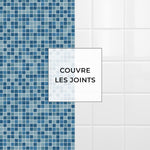 Carreau adhésif Vinyl Way : 8 carreaux adhésifs 20x20cm Camille / Mosaïque petit / bleu / pour douche, murs, sol, cuisine, salle de bain… - n°5