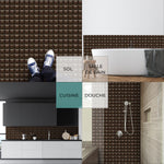 Piastrella adesiva Vinyl Way : 8 carreaux adhésifs 20x20cm Jaro / Coussin Cuir / marron / pour douche, murs, sol, cuisine, salle de bain… - n°1