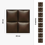 Piastrella adesiva Vinyl Way : 8 carreaux adhésifs 20x20cm Jaro / Coussin Cuir / marron / pour douche, murs, sol, cuisine, salle de bain… - n°3