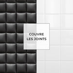 Carreau adhésif Vinyl Way : 8 carreaux adhésifs 20x20cm Cadiz / Coussin Cuir / noir / pour douche, murs, sol, cuisine, salle de bain… - n°5