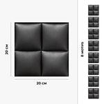 Carreau adhésif Vinyl Way : 8 carreaux adhésifs 20x20cm Cadiz / Coussin Cuir / noir / pour douche, murs, sol, cuisine, salle de bain… - n°3