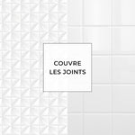 Carreau adhésif Vinyl Way : 8 carreaux adhésifs 20x20cm Ligao / Abstrait - Origami / blanc / pour douche, murs, sol, cuisine, salle de bain… - n°5