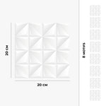 Carreau adhésif Vinyl Way : 8 carreaux adhésifs 20x20cm Ligao / Abstrait - Origami / blanc / pour douche, murs, sol, cuisine, salle de bain… - n°3