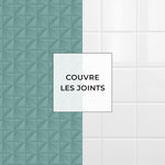 Carreau adhésif Vinyl Way : 8 carreaux adhésifs 20x20cm Mahini / Abstrait - Origami / vert / pour douche, murs, sol, cuisine, salle de bain… - n°5