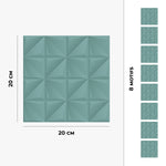 Piastrella adesiva Vinyl Way : 8 carreaux adhésifs 20x20cm Mahini / Abstrait - Origami / vert / pour douche, murs, sol, cuisine, salle de bain… - n°3