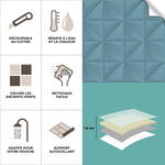Piastrella adesiva Vinyl Way : 8 carreaux adhésifs 20x20cm Alcala / Abstrait - Origami / bleu / pour douche, murs, sol, cuisine, salle de bain… - n°2