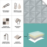 Piastrella adesiva Vinyl Way : 8 carreaux adhésifs 20x20cm Lipa / Abstrait - Origami / gris / pour douche, murs, sol, cuisine, salle de bain… - n°2