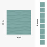 Carreau adhésif Vinyl Way : 8 carreaux adhésifs 20x20cm Norala / Abstrait - Vagues / vert / pour douche, murs, sol, cuisine, salle de bain… - n°3