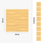 Piastrella adesiva Vinyl Way : 8 carreaux adhésifs 20x20cm Mati / Abstrait - Vagues / jaune / pour douche, murs, sol, cuisine, salle de bain… - n°3
