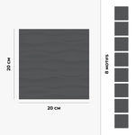 Carreau adhésif Vinyl Way : 8 carreaux adhésifs 20x20cm Loreto / Abstrait - Vagues / noir / pour douche, murs, sol, cuisine, salle de bain… - n°3