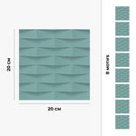 Piastrella adesiva Vinyl Way : 8 carreaux adhésifs 20x20cm Jaffna / Abstrait - effet 3D / vert / pour douche, murs, sol, cuisine, salle de bain… - n°3