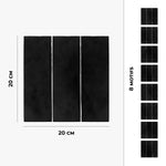 Carreau adhésif Vinyl Way : 8 carreaux adhésifs 20x20cm Sayda / Zelliges Rectangles  / noir / pour douche, murs, sol, cuisine, salle de bain… - n°3