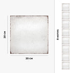 Carreau adhésif Vinyl Way : 8 carreaux adhésifs 20x20cm Erding / Monochrome Vintage / blanc / pour douche, murs, sol, cuisine, salle de bain… - n°3