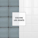 Carreau adhésif Vinyl Way : 8 carreaux adhésifs 20x20cm Austin / Monochrome Vintage / bleu / pour douche, murs, sol, cuisine, salle de bain… - n°5