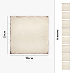 Piastrella adesiva Vinyl Way : 8 carreaux adhésifs 20x20cm Floha / Monochrome Vintage / beige / pour douche, murs, sol, cuisine, salle de bain… - n°3
