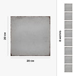 Carreau adhésif Vinyl Way : 8 carreaux adhésifs 20x20cm Dewa / Monochrome Vintage / gris / pour douche, murs, sol, cuisine, salle de bain… - n°3