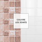 Carreau adhésif Vinyl Way : 8 carreaux adhésifs 20x20cm Remo / Zelliges Carrés  / rose / pour douche, murs, sol, cuisine, salle de bain… - n°5