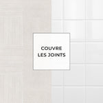 Carreau adhésif Vinyl Way : 8 carreaux adhésifs 20x20cm Prato / Béton astrait / blanc / pour douche, murs, sol, cuisine, salle de bain… - n°5