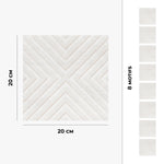 Carreau adhésif Vinyl Way : 8 carreaux adhésifs 20x20cm Parla / Béton astrait / blanc / pour douche, murs, sol, cuisine, salle de bain… - n°3