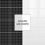 Carreau adhésif Vinyl Way : 8 carreaux adhésifs 20x20cm Empa / Quadrillage / noir / pour douche, murs, sol, cuisine, salle de bain… - n°5