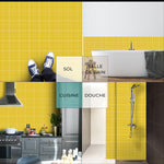 Piastrella adesiva Vinyl Way : 8 carreaux adhésifs 20x20cm Belem / Quadrillage / jaune / pour douche, murs, sol, cuisine, salle de bain… - n°1