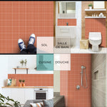 Baldosa adhesiva Vinyl Way : 8 carreaux adhésifs 20x20cm Macapa / Quadrillage / orange / pour douche, murs, sol, cuisine, salle de bain… - n°1