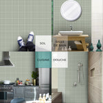 Piastrella adesiva Vinyl Way : 8 carreaux adhésifs 20x20cm Marilia / Quadrillage / vert / pour douche, murs, sol, cuisine, salle de bain… - n°1