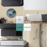 Piastrella adesiva Vinyl Way : 8 carreaux adhésifs 20x20cm Tavira / Quadrillage / beige / pour douche, murs, sol, cuisine, salle de bain… - n°1