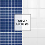 Carreau adhésif Vinyl Way : 8 carreaux adhésifs 20x20cm Larnaca / Quadrillage / bleu / pour douche, murs, sol, cuisine, salle de bain… - n°5