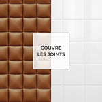 Carreau adhésif Vinyl Way : 8 carreaux adhésifs 20x20cm Maeva / Coussin Cuir / orange / pour douche, murs, sol, cuisine, salle de bain… - n°5