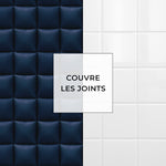 Piastrella adesiva Vinyl Way : 8 carreaux adhésifs 20x20cm Alexia / Coussin Cuir / bleu / pour douche, murs, sol, cuisine, salle de bain… - n°5