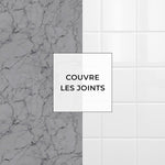 Carreau adhésif Vinyl Way : 8 carreaux adhésifs 20x20cm Cléa / Marbre / gris / pour douche, murs, sol, cuisine, salle de bain… - n°5